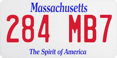 MA license plate 284MB7