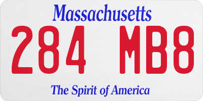 MA license plate 284MB8