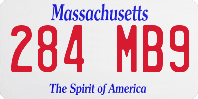 MA license plate 284MB9