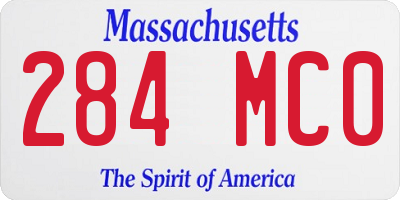MA license plate 284MC0