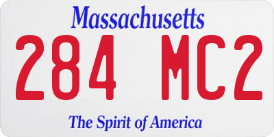 MA license plate 284MC2
