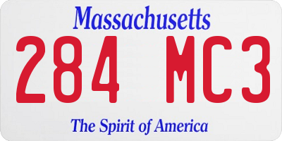MA license plate 284MC3