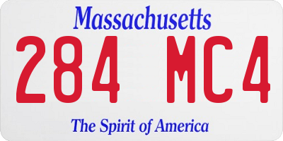 MA license plate 284MC4