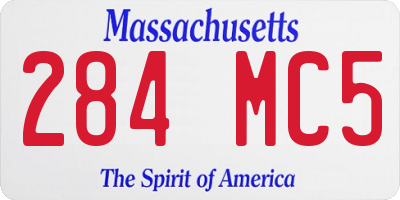 MA license plate 284MC5