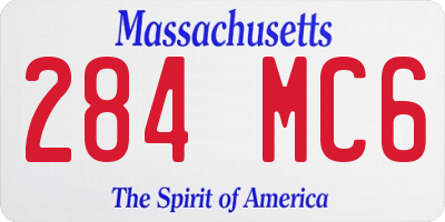 MA license plate 284MC6