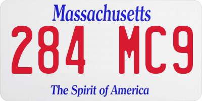 MA license plate 284MC9