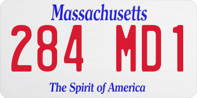 MA license plate 284MD1
