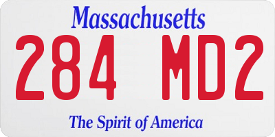 MA license plate 284MD2