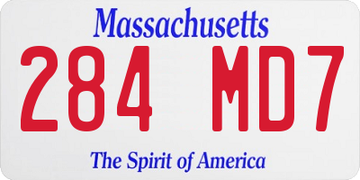 MA license plate 284MD7