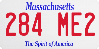 MA license plate 284ME2