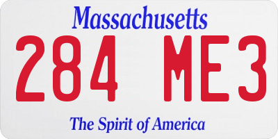 MA license plate 284ME3