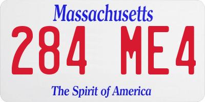 MA license plate 284ME4