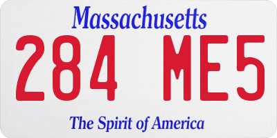 MA license plate 284ME5