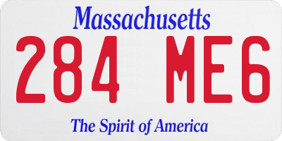 MA license plate 284ME6
