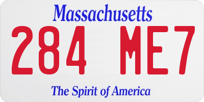 MA license plate 284ME7