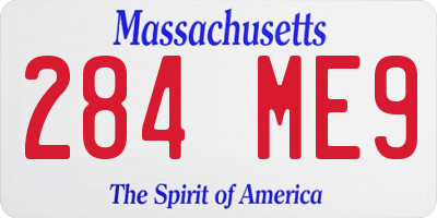 MA license plate 284ME9