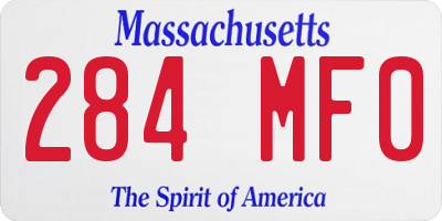 MA license plate 284MF0
