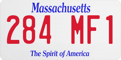 MA license plate 284MF1