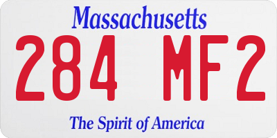 MA license plate 284MF2