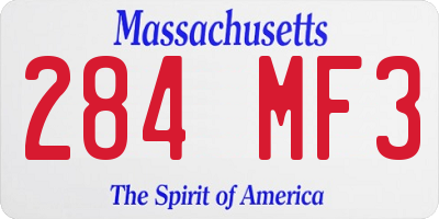 MA license plate 284MF3