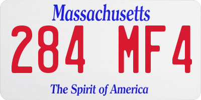 MA license plate 284MF4