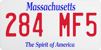 MA license plate 284MF5