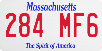 MA license plate 284MF6