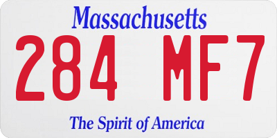 MA license plate 284MF7
