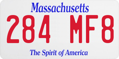 MA license plate 284MF8