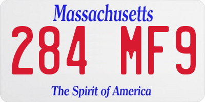 MA license plate 284MF9