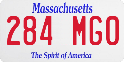 MA license plate 284MG0