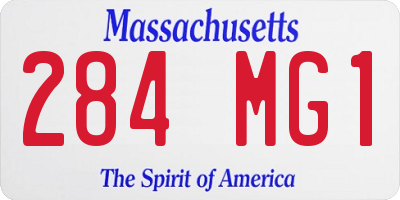 MA license plate 284MG1
