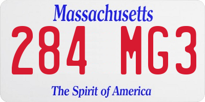 MA license plate 284MG3