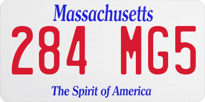 MA license plate 284MG5