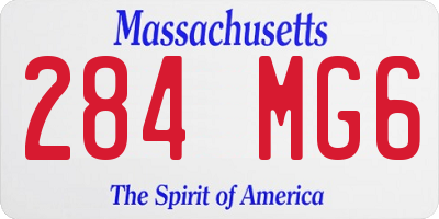 MA license plate 284MG6