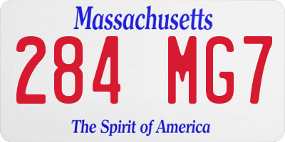 MA license plate 284MG7
