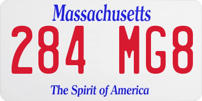 MA license plate 284MG8