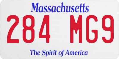 MA license plate 284MG9