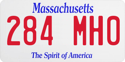 MA license plate 284MH0