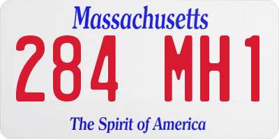 MA license plate 284MH1