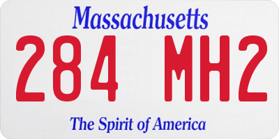 MA license plate 284MH2
