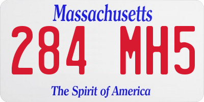 MA license plate 284MH5