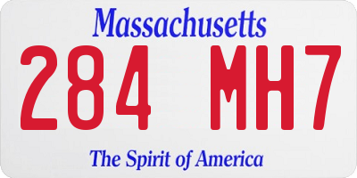 MA license plate 284MH7