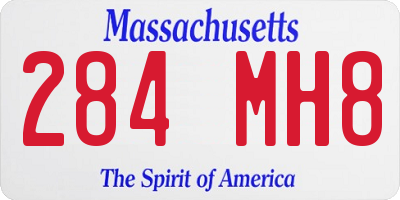 MA license plate 284MH8