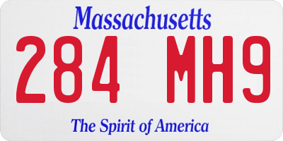 MA license plate 284MH9