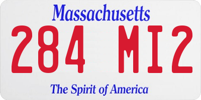 MA license plate 284MI2