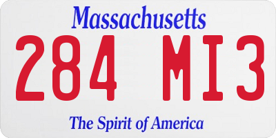 MA license plate 284MI3
