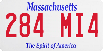 MA license plate 284MI4