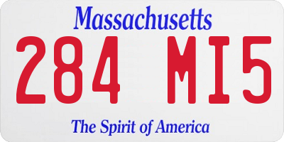 MA license plate 284MI5