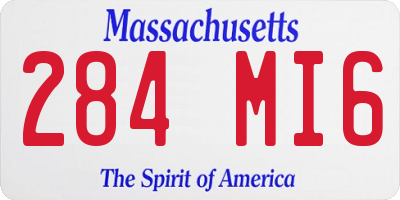 MA license plate 284MI6